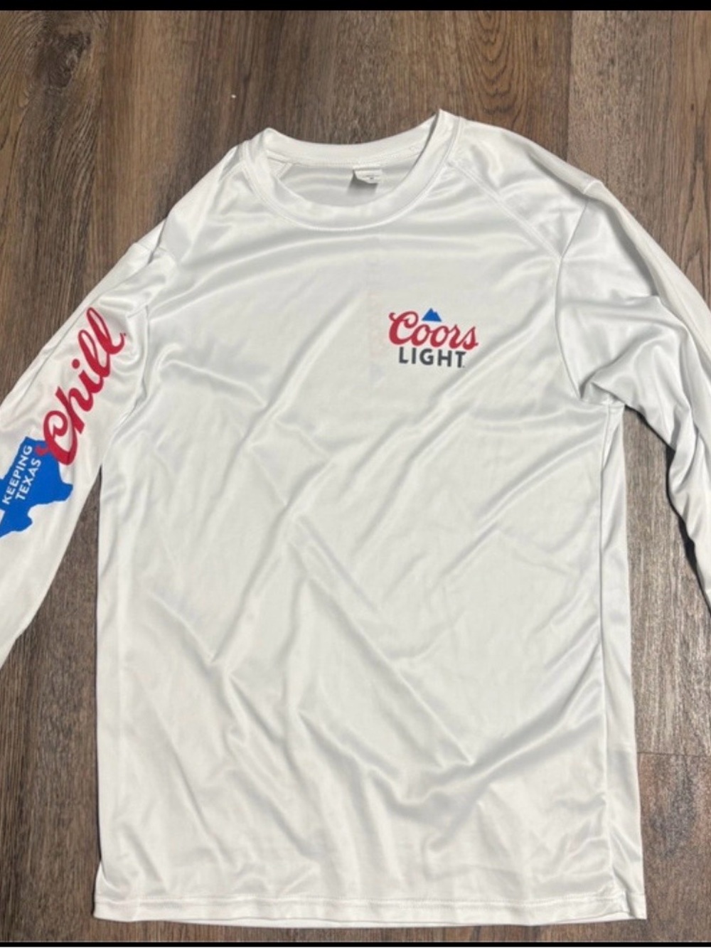 PARAGON White Long-Sleeve Rash Guard with Red & Blue Logos